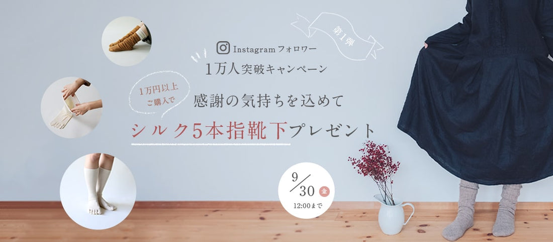 1万円以上ご購入でシルク5本指プレゼント！Instagramフォロワーさま1万人突破記念｜今週のおすすめ商品